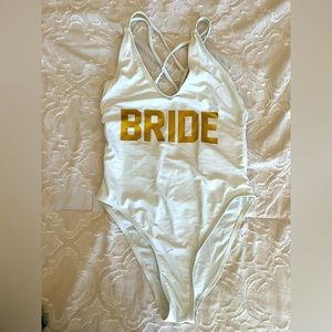 “Bride” bachelorette or honeymoon swimsuit